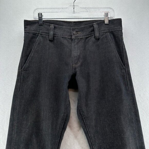LEVI'S Jeans Mens 32 x 32 Straight Leg Dark Washed Denim Cotton Black - Picture 3 of 9